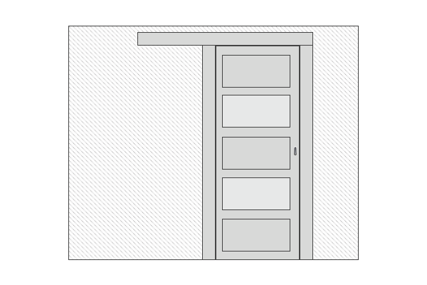 анимация одинарной раздвижной двери