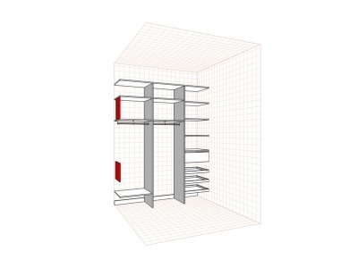Стильный современный встроенный шкаф купе в прихожей - вид 3 миниатюра