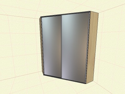 Проект встроенного углового шкафа по диагонали - вид 1 миниатюра